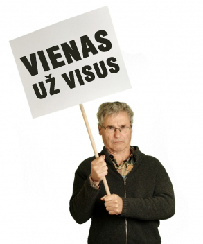 vienisas protestuotojas